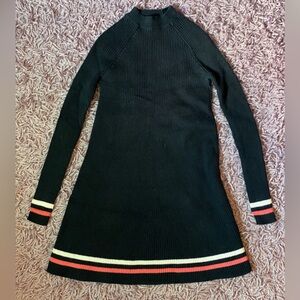 Abercrombie Kids Navy Long Sleeve soft sweater Dress with Striped Hem